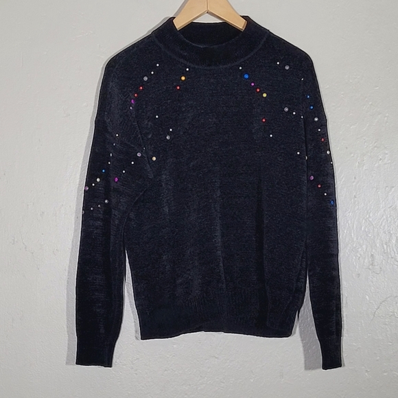 Modcloth Embellished Black Sweater - Picture 1 of 7